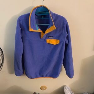 Periwinkle and Orange Patagonia Synchilla Pullover